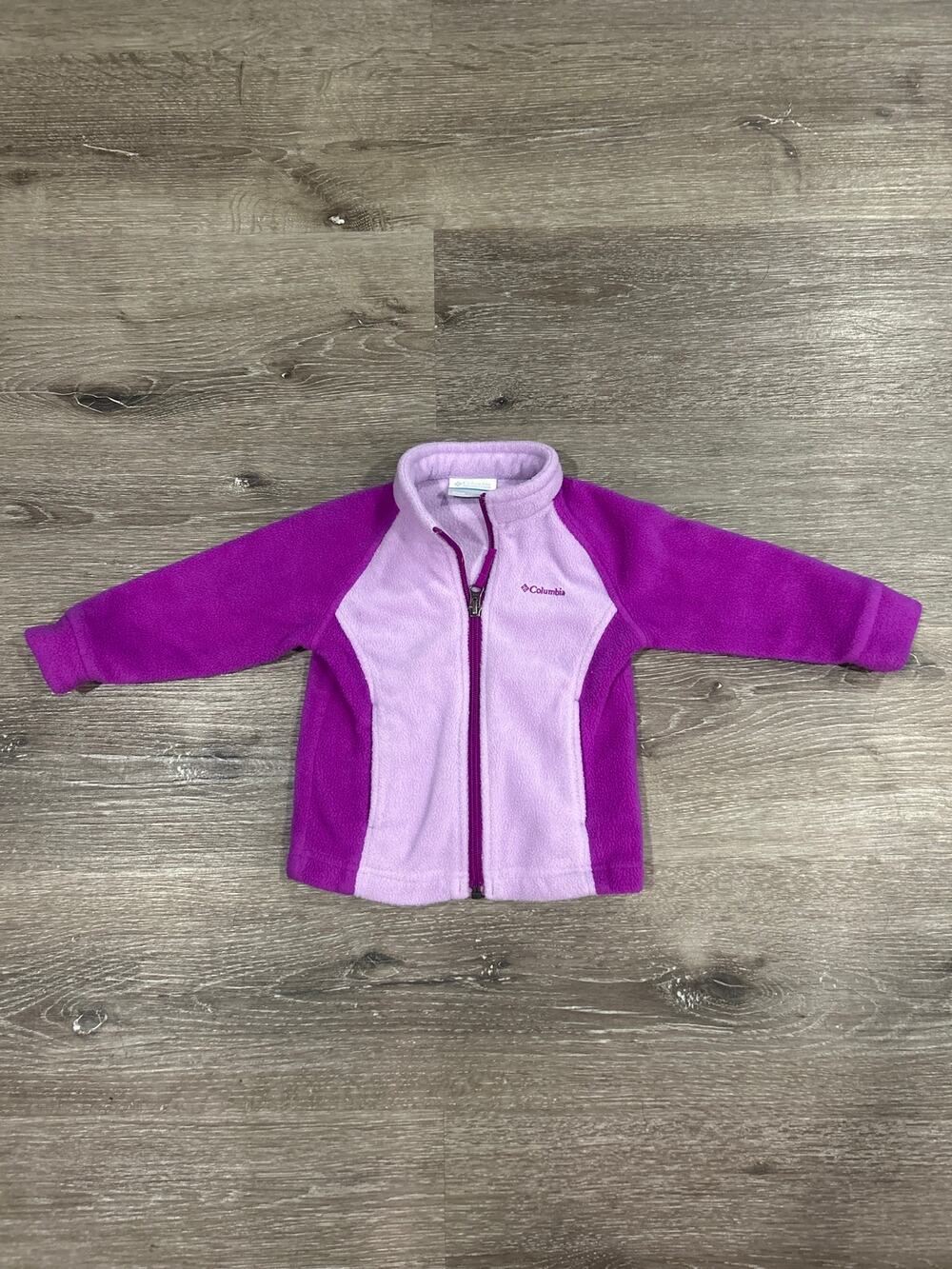 Columbia Infant Girls Benton Springs Fleece Jacket Purple Colorblock 12-18M